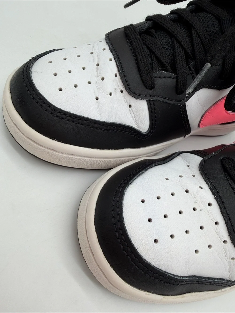 Nike Court Borough 2 Mid Girls Size 4Y White Pink Black Athletic Shoes Sneakers - Picture 12 of 16